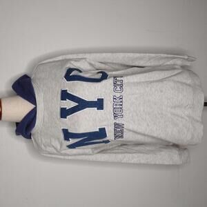 NWT Ultra Flirt Women's Gray/Navy/Trend Fleece NYC Hoodie Size Small